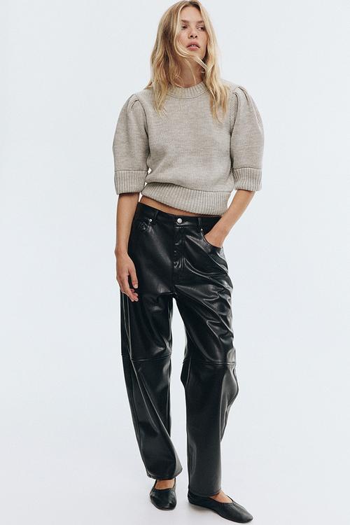Rib-knit top - greige