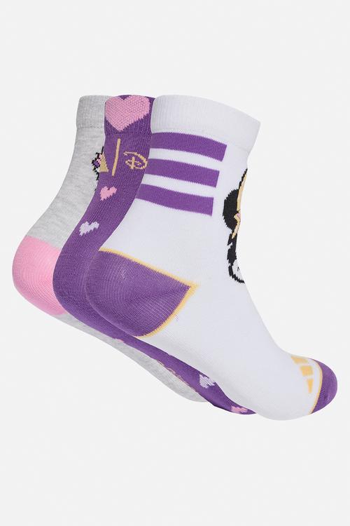Disney Minnie Mouse 3 Pack - White/Active Purple/Light Grey Heather