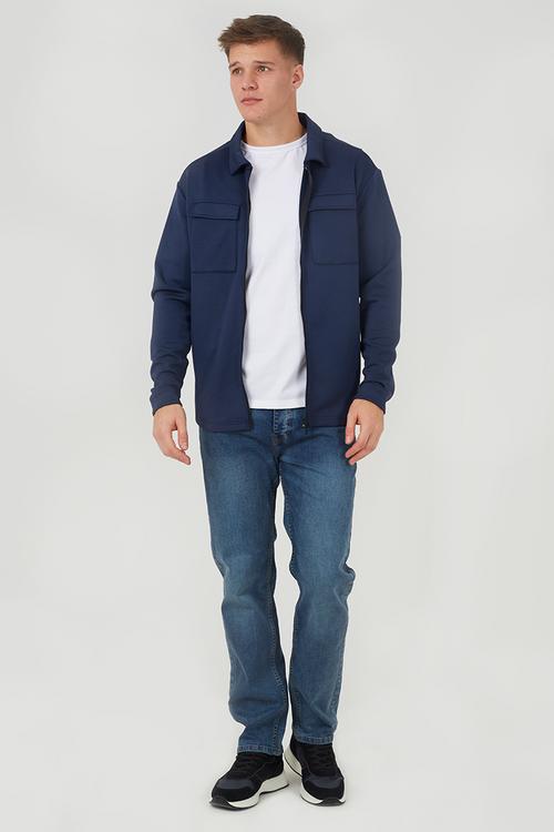 Straight Fit Denim Jeans - Mid Blue Regular Length