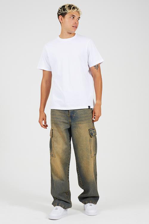 Cargo Extreme Wide Leg Denim Jean - Vintage Rust Regular Length