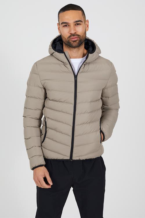 Pp Padded Hooded Jacket - Taupe