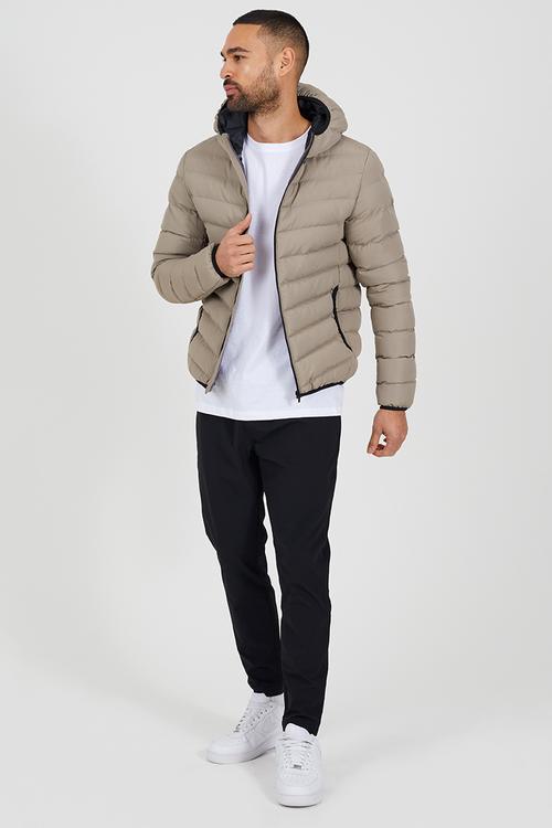 Pp Padded Hooded Jacket - Taupe