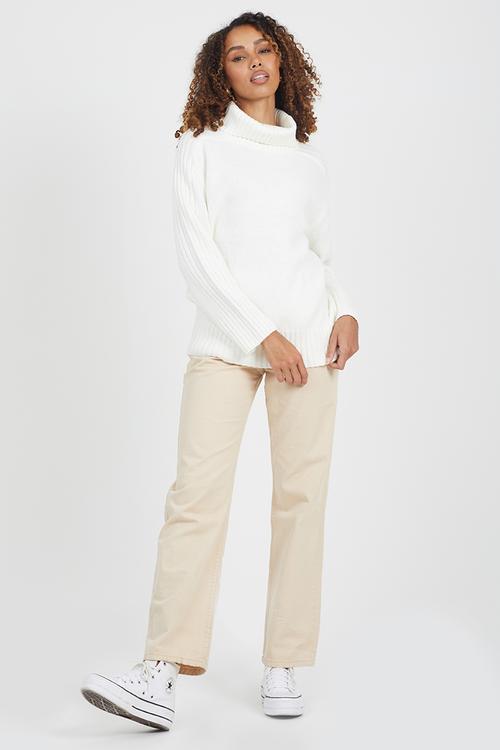 Loose Fit Jumper  - Cream