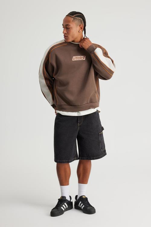 Half Half Panelled Crew - Hh Mud/Panel