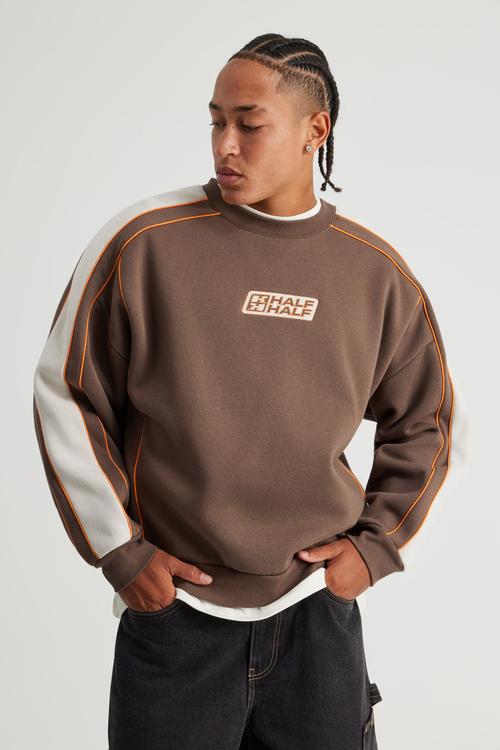 Half Half Panelled Crew - Hh Mud/Panel