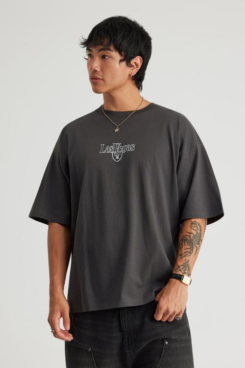Notion Vintage Graphic Tshirt - Ntn Washed Black/Logo Panelling