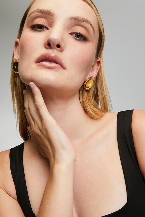 Demi Square Pin Earrings - Gold