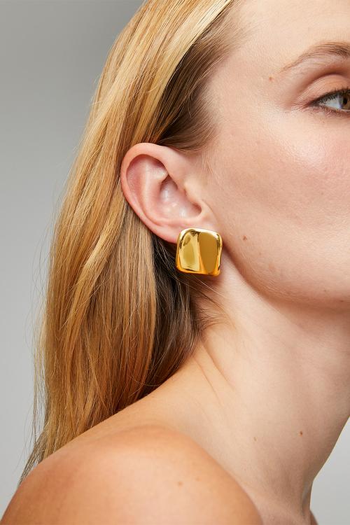 Demi Square Pin Earrings - Gold
