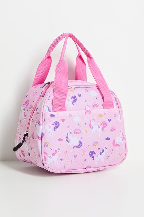 Unicorn aop lunch bag - pink