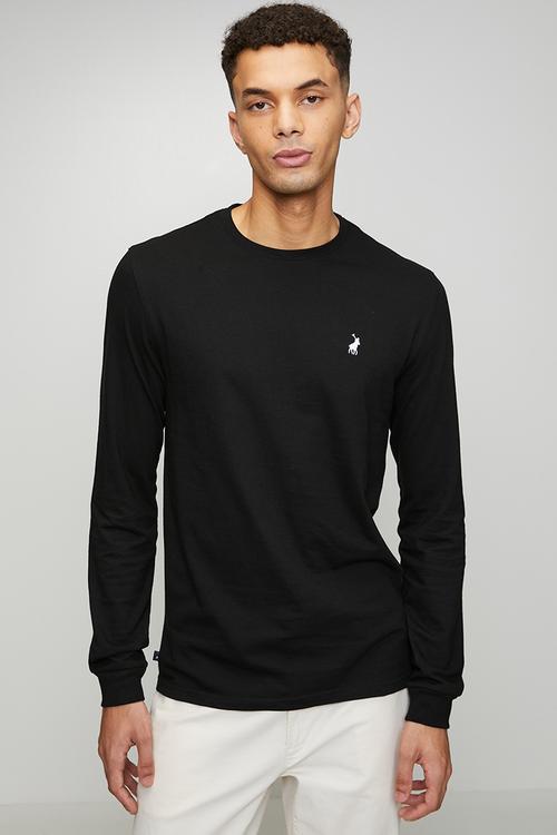 Paul Essential Badge Long sleeve Tee - Black