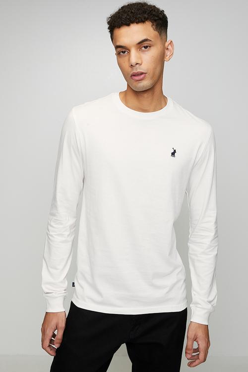 Paul Essential Badge Long sleeve Tee - White