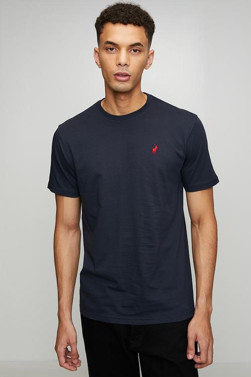 Jensen Rubber Badge Short Sleeve Tee - Navy
