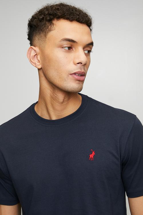 Jensen Rubber Badge Short Sleeve Tee - Navy