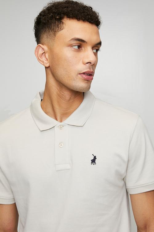 Carter Essential Pique Short sleeve Golfer - Light Grey