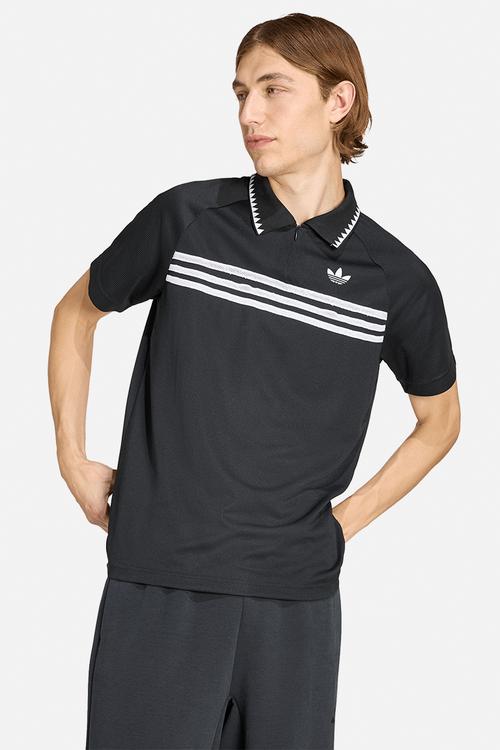 Chest Stripes Slim Polo - Black