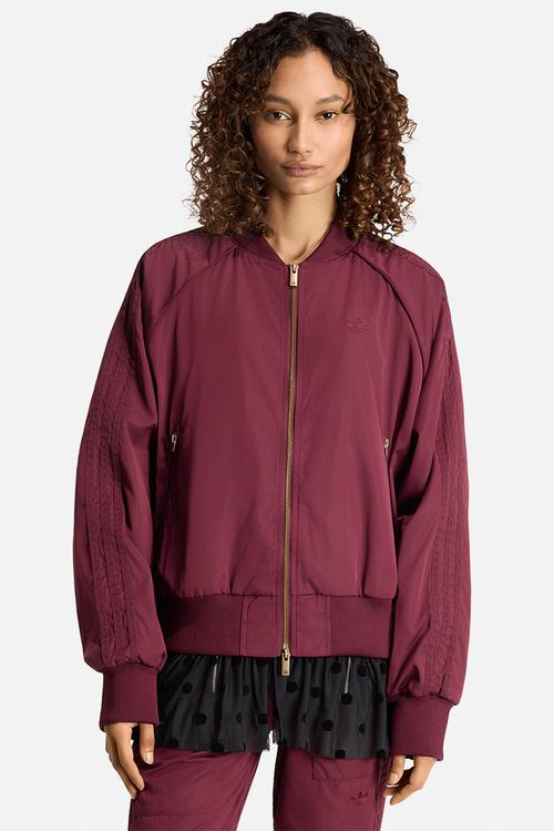 Layered Bomber Jacket - Maroon