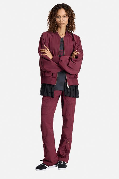 Layered Bomber Jacket - Maroon