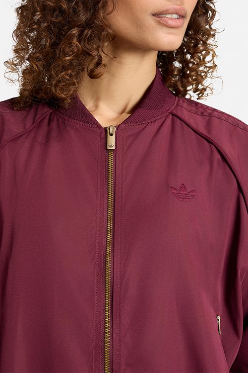 Layered Bomber Jacket - Maroon