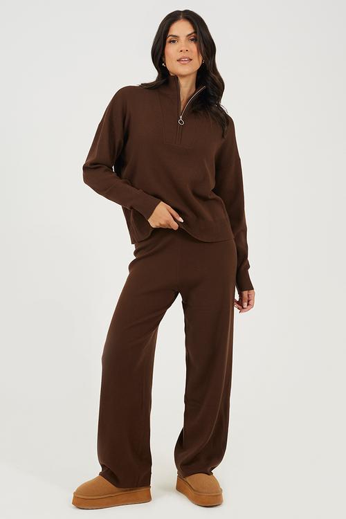 Knitted Co-Ord Set - Chocolate