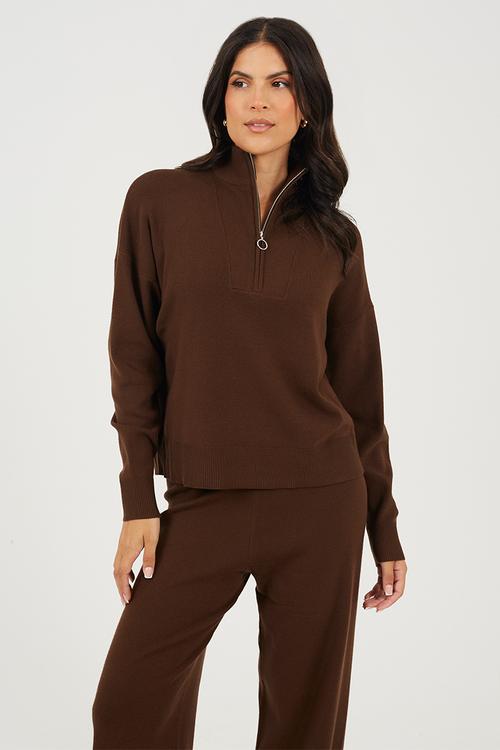 Knitted Co-Ord Set - Chocolate