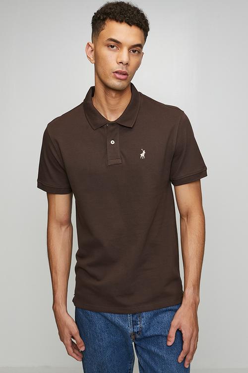 Carter Essential Pique Short sleeve Golfer - Chocolate