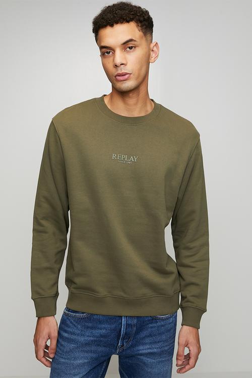 Cotton Terry Fleece Sweater - Green