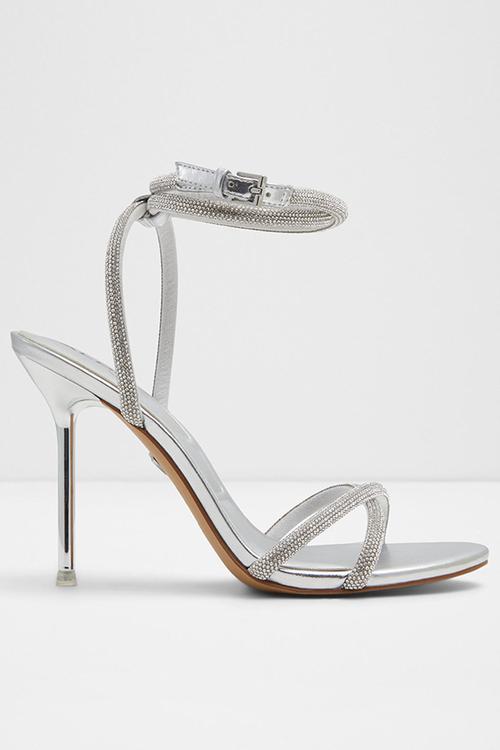 Manaelden ankle strap heel - silver