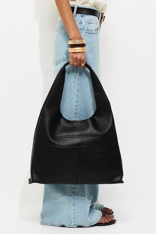 Suky Panel Hobo Bag - Black