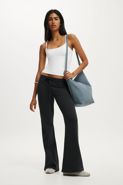 Low rise bootleg sweatpant - shadowstone