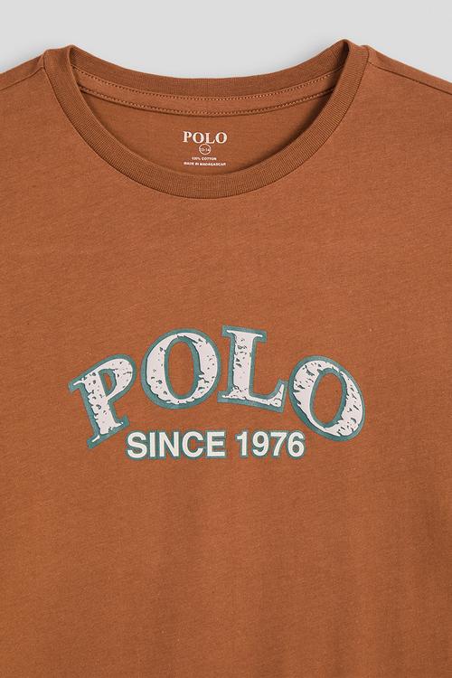 Boys keith puff print ls tee - clay