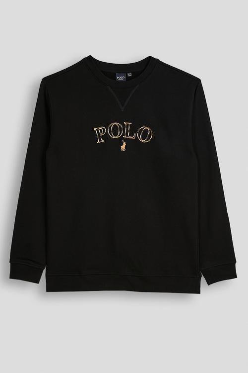 Hannah embroidered sweater - black