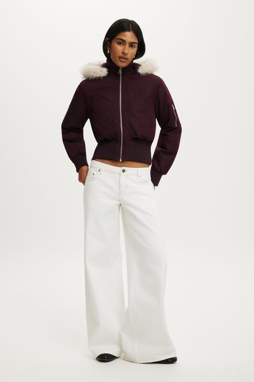 Remi hooded bomber jacket - noble plum