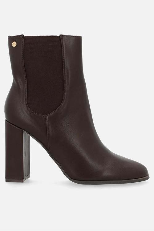 Shania 7 chelsea block heel ankle boot - chocolate