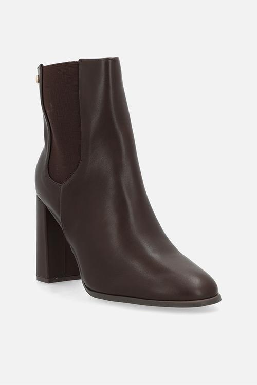 Shania 7 chelsea block heel ankle boot - chocolate