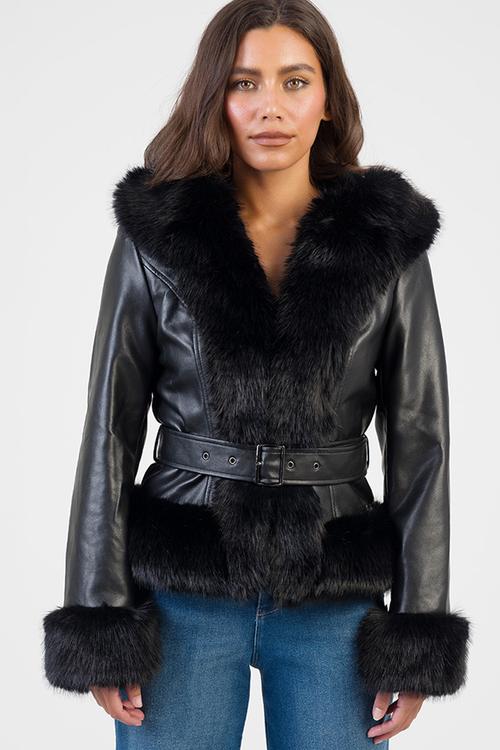 Cherish You Belted Jacket - Black