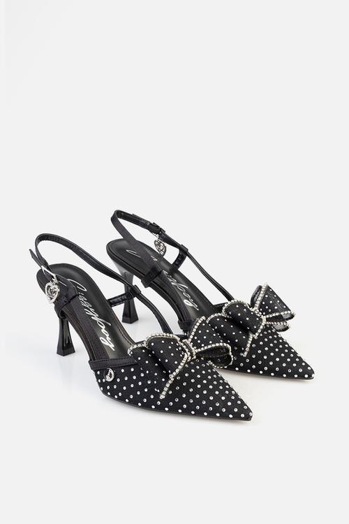 Ivy slingback bow heel - black