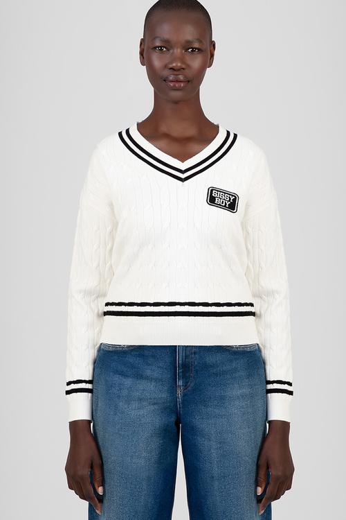 All In Knit Sweater - Cream/Black