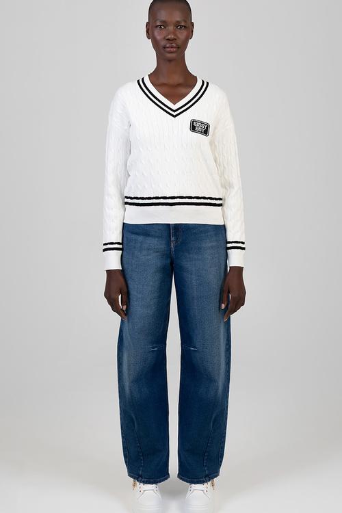 All In Knit Sweater - Cream/Black
