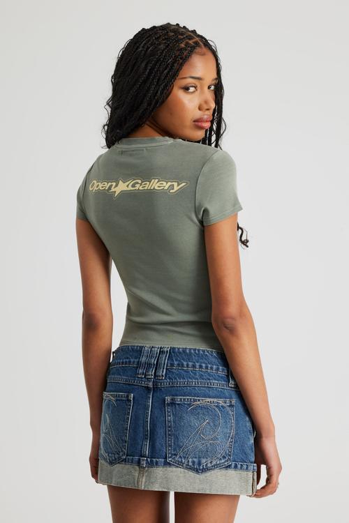 Fitted Graphic Tee - Washed Dirty Sage / Og