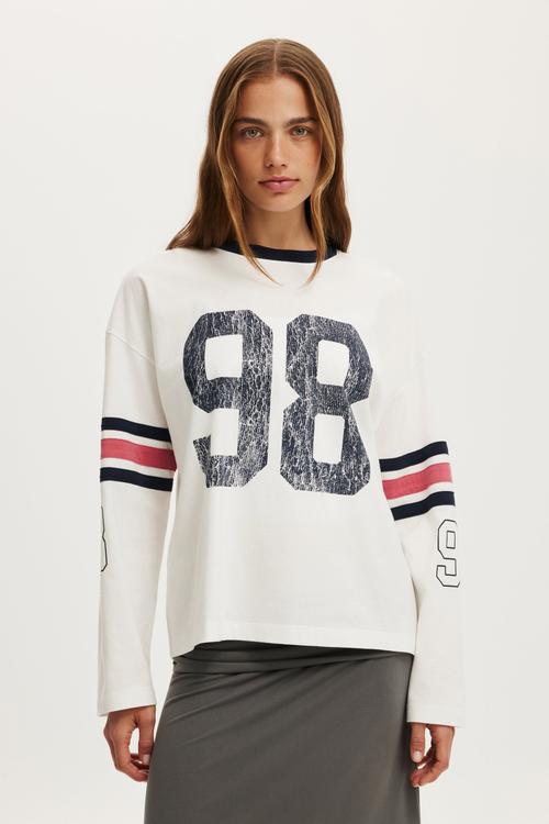 LS oversized graphic tee - 98 / vintage white