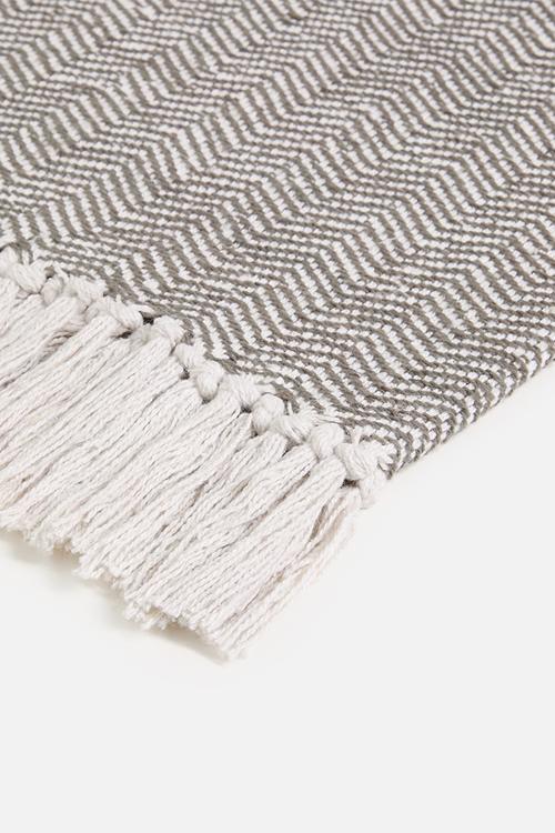 Chevron Cotton Throw  Olive