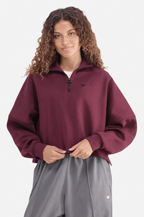 Ess Half Zip Fl W S26 - Maroon