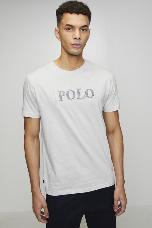 Nate Stitch Printed Logo Ss Tee - Light Grey