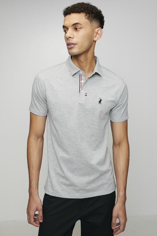 Jensen Badge Ss Golfer - Grey Melange