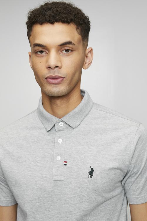 Jensen Badge Ss Golfer - Grey Melange