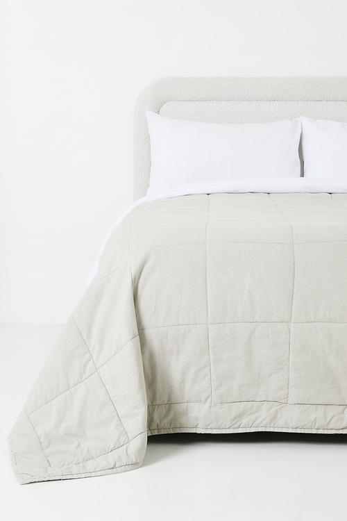 Cotton Stone Washed Quilt Natural
