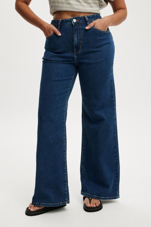 Curvy stretch wide jean - gemini blue pocket