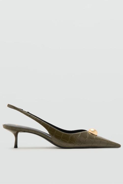 Ball slingback heel - khaki