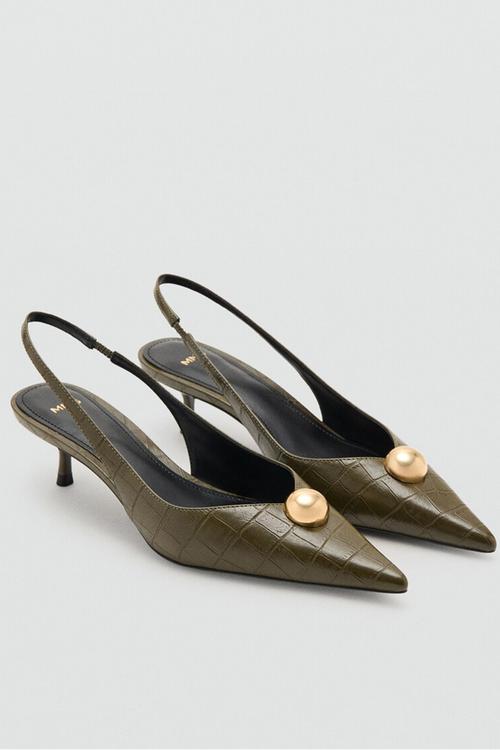 Ball slingback heel - khaki