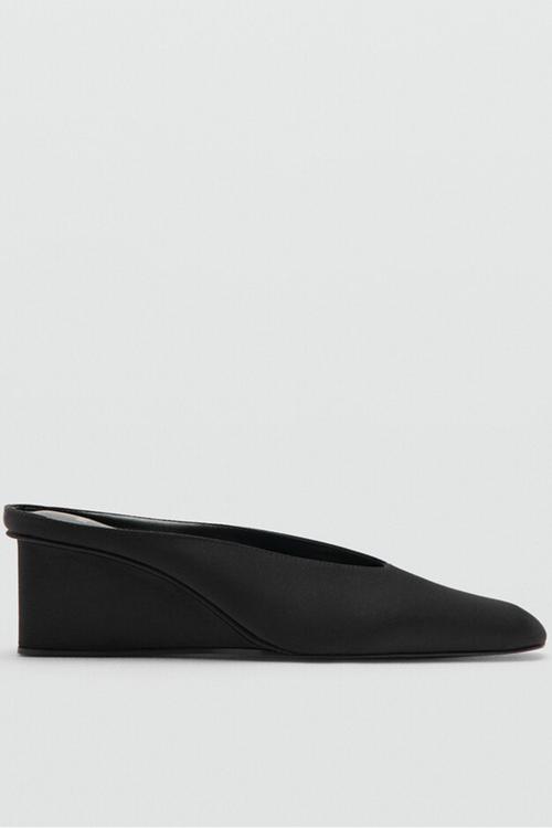 Wedge mule - black
